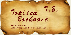 Toplica Bošković vizit kartica